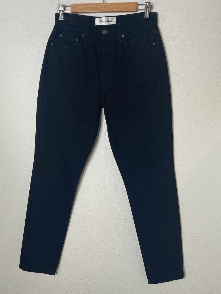 Reformation Melissa High & Skinny Womens Jeans Size 27 Black Button Fly Usa